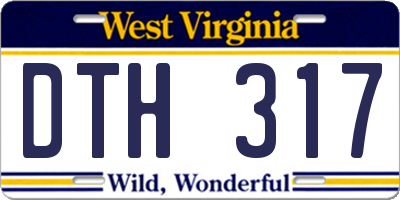 WV license plate DTH317