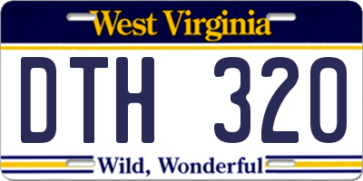 WV license plate DTH320