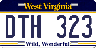 WV license plate DTH323