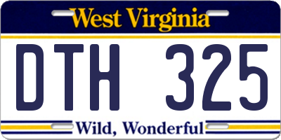 WV license plate DTH325
