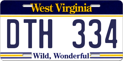 WV license plate DTH334