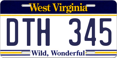 WV license plate DTH345