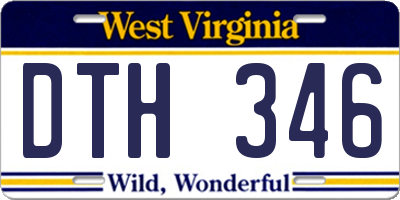 WV license plate DTH346