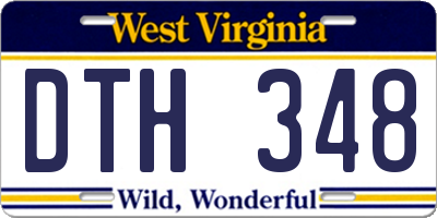 WV license plate DTH348