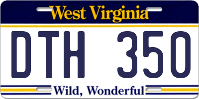 WV license plate DTH350