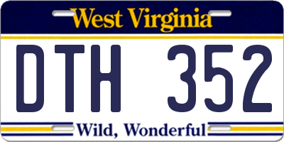 WV license plate DTH352