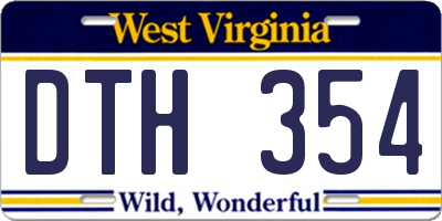 WV license plate DTH354