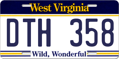 WV license plate DTH358