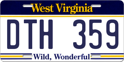 WV license plate DTH359