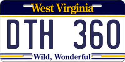 WV license plate DTH360
