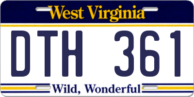 WV license plate DTH361