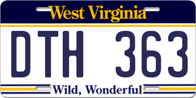 WV license plate DTH363