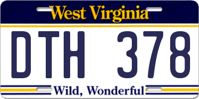 WV license plate DTH378