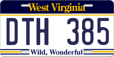 WV license plate DTH385