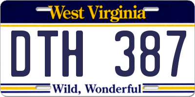 WV license plate DTH387