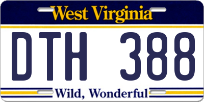 WV license plate DTH388