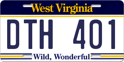 WV license plate DTH401