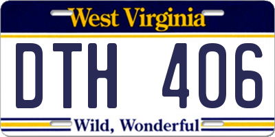 WV license plate DTH406