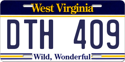 WV license plate DTH409