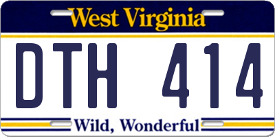 WV license plate DTH414