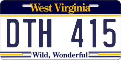 WV license plate DTH415