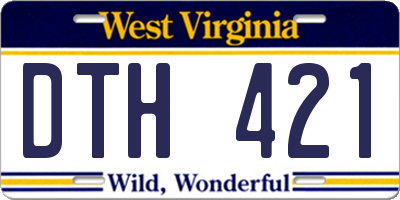 WV license plate DTH421