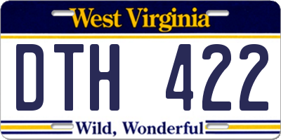 WV license plate DTH422