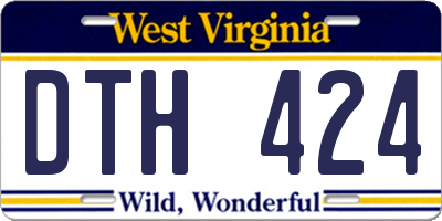WV license plate DTH424