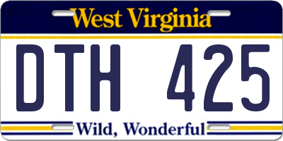 WV license plate DTH425