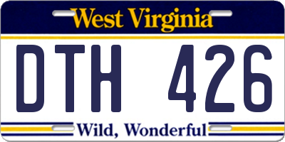 WV license plate DTH426