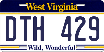 WV license plate DTH429