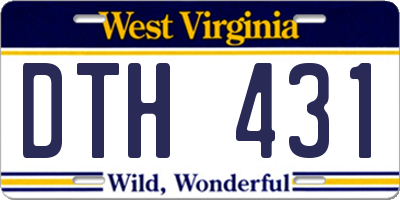 WV license plate DTH431