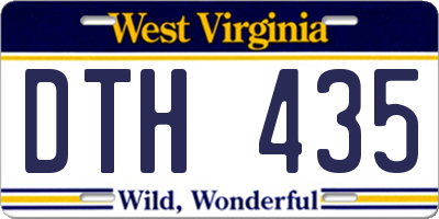 WV license plate DTH435