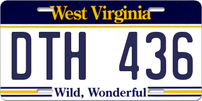 WV license plate DTH436