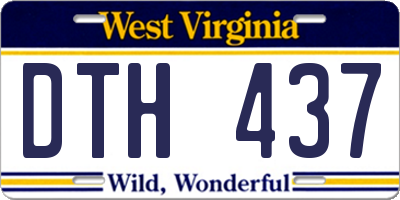 WV license plate DTH437