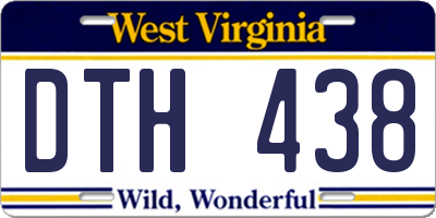 WV license plate DTH438