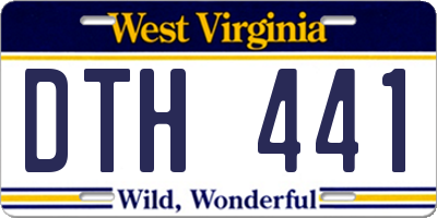 WV license plate DTH441
