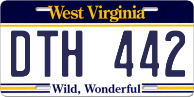 WV license plate DTH442