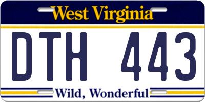 WV license plate DTH443