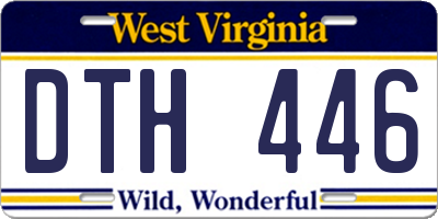 WV license plate DTH446