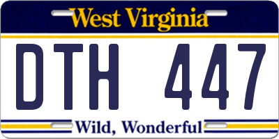 WV license plate DTH447