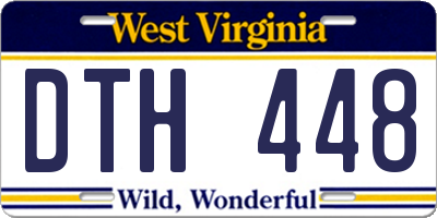 WV license plate DTH448