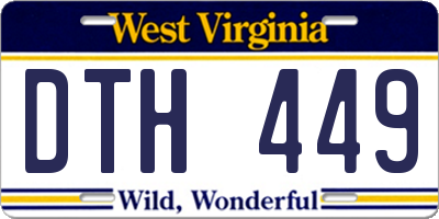 WV license plate DTH449