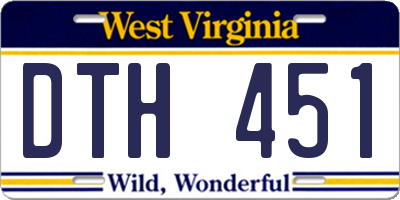 WV license plate DTH451