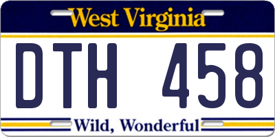 WV license plate DTH458