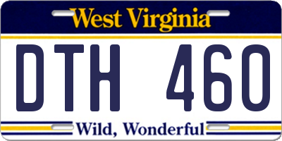 WV license plate DTH460
