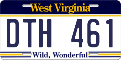 WV license plate DTH461