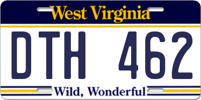 WV license plate DTH462