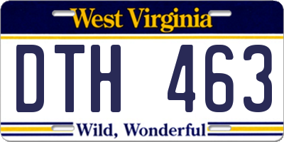 WV license plate DTH463