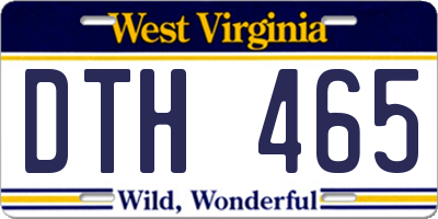 WV license plate DTH465